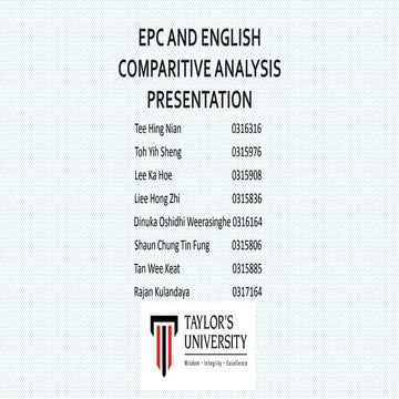 English and epc presentation