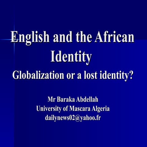 English and the african identity