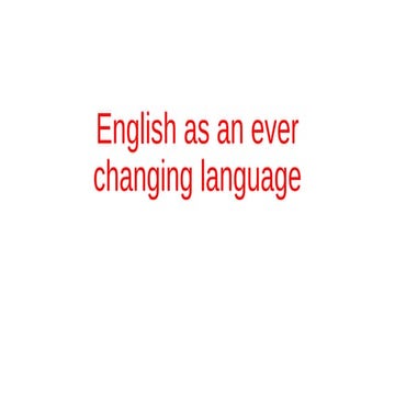 English as an ever changing language