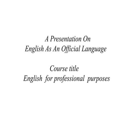 English as an official language