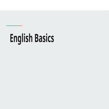 Fundamental Concepts of English Grammar and Basics for Strong Language Founda...