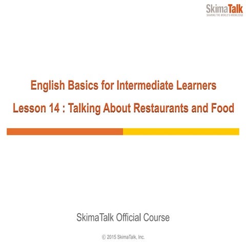 English basics for intermediate learners lesson 14