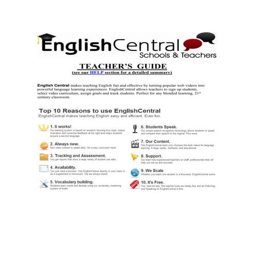 English Central  Teachers  Guide