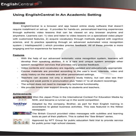 EnglishCentral Japan Testimonials