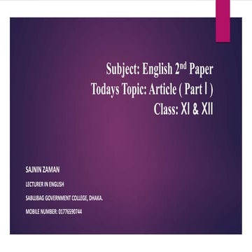 Article-Part-i / English Class Part Two 2