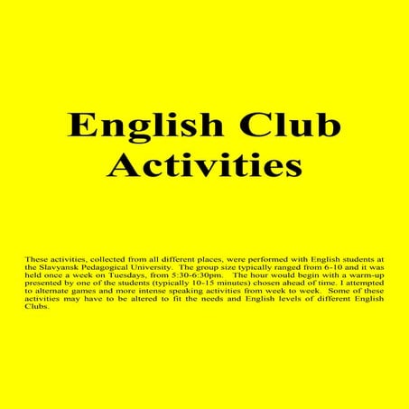 English club activities 