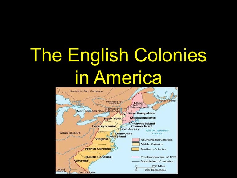 English colonies in america