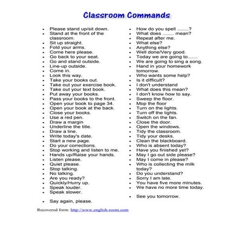 English commands