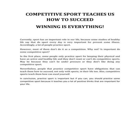 English composition about sports