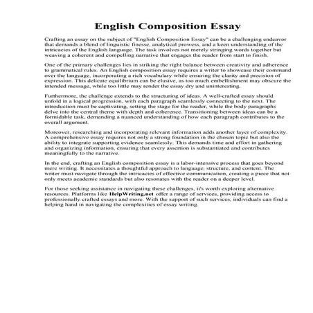English Composition Essay