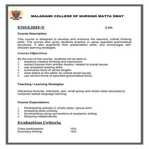 English Curriculum 5th Semester.pdf (By Mumtaz Ali Khan)