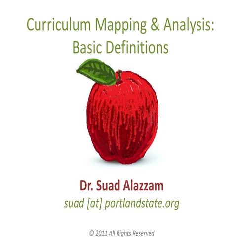 Curriculum Mapping & Analysis: Basic Definitions