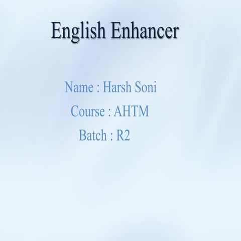 English enhancer PPT Frankfinn