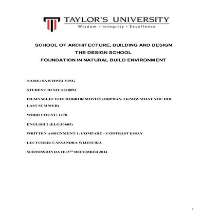 English 2: Compare contrast essay