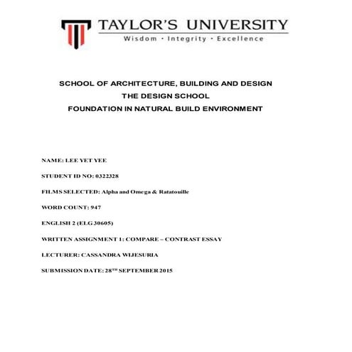 ENG II - Assignment 1 English essay