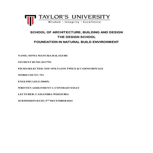 English essay assignment 1 | DOCX