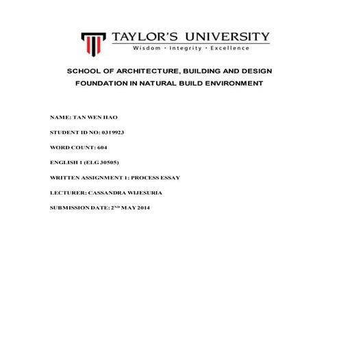 Tan Jaden English Essay