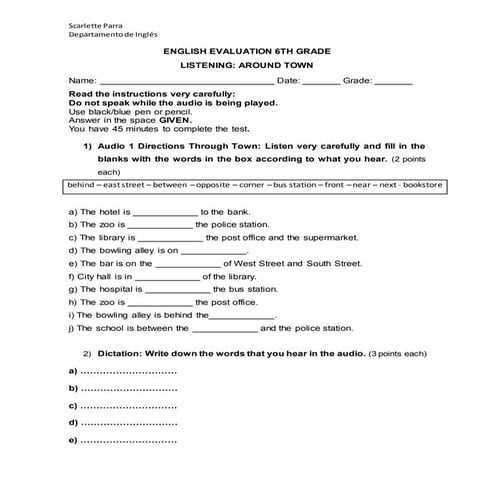 English evaluation listening | DOCX
