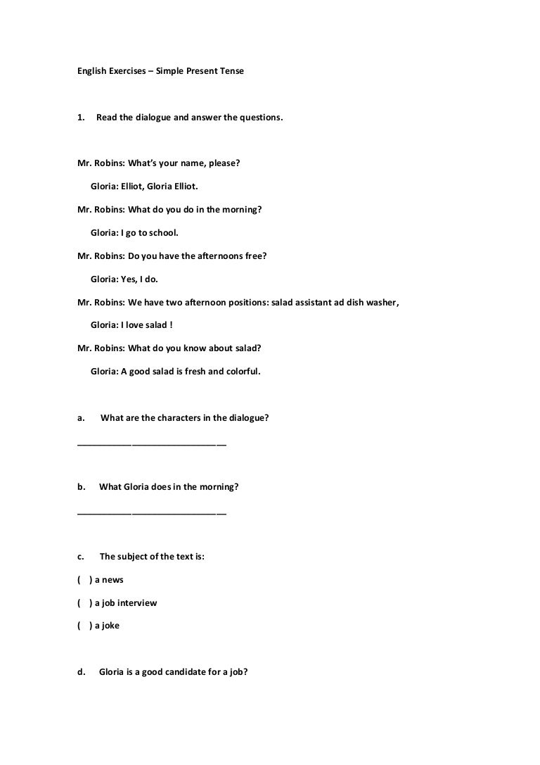 job interview dialogue