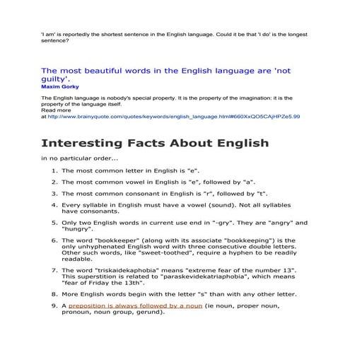 English facts