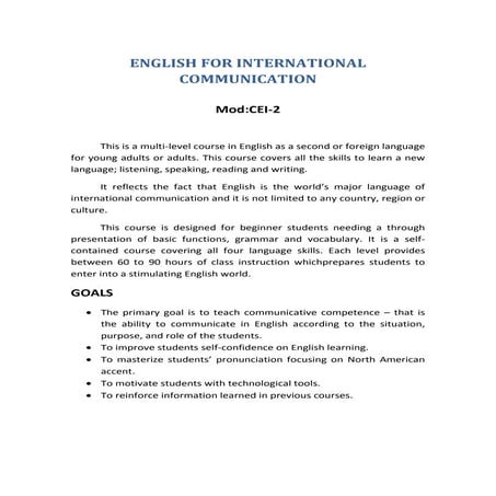 English for international communication
