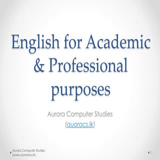 English for professional and academ...