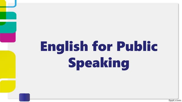 English for public speaking