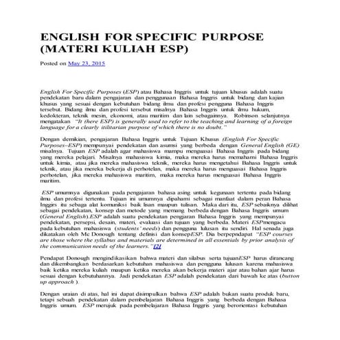 English for specific purpose hbfgd
