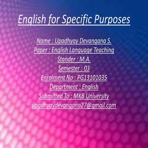 English for specific purposes