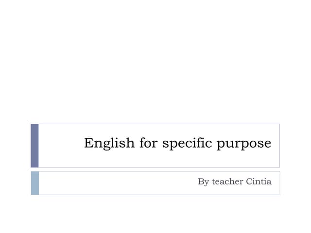 English for specific purposes 1