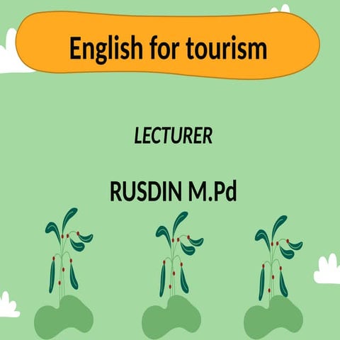 English for tour study in English for tourism