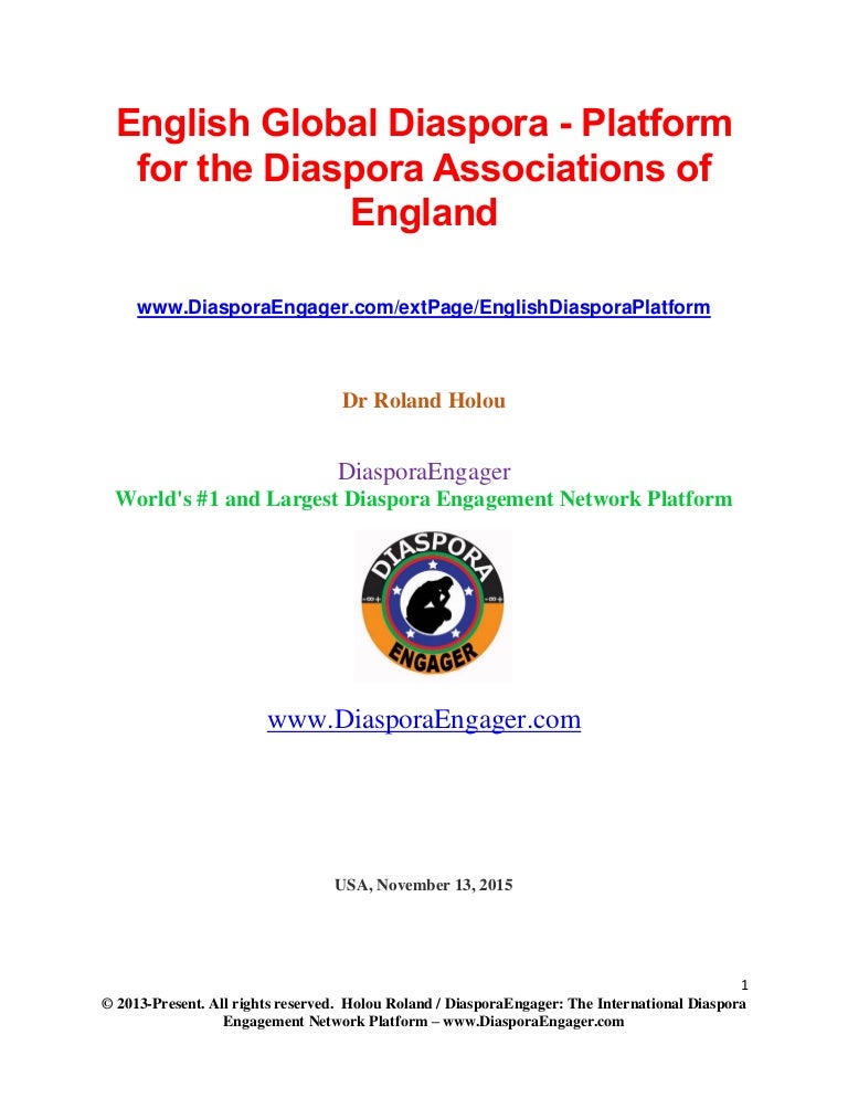 English global diaspora, immigrants and refugees platform for the d…