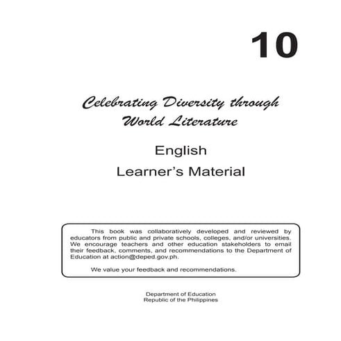 English 10 Learning Material | PDF