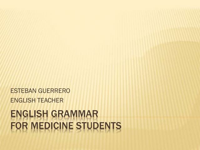 English grammar for medicine students