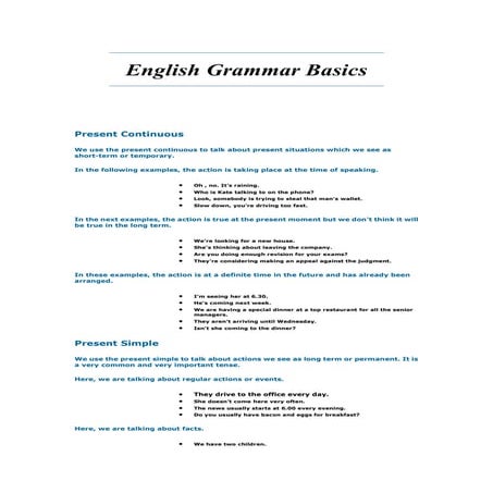 English grammar basics