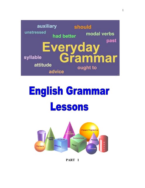 English Grammar Lessons Part 1 Pdf English Grammar Lessons Part 1 Pdf