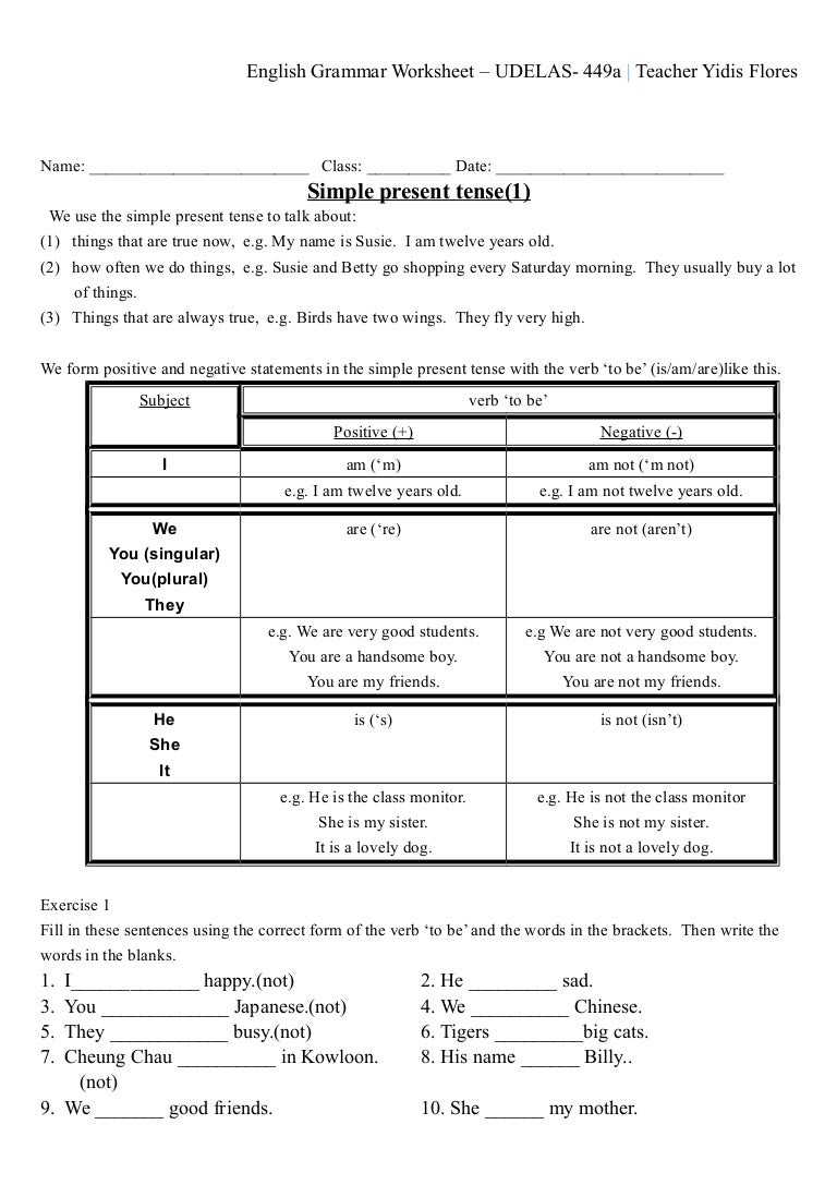 english grammar worksheet