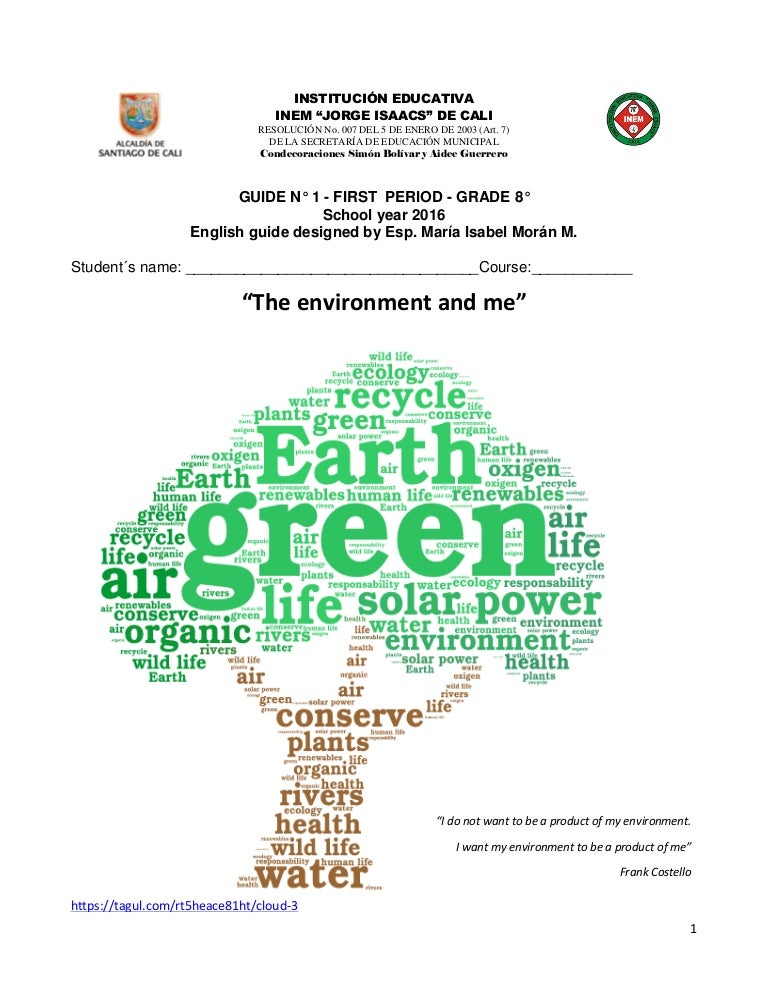 English Guide Environment And Me