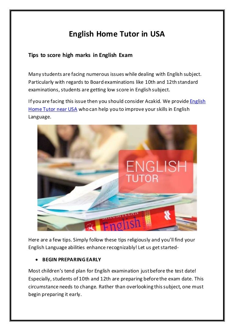 English home tutor near us