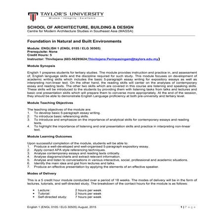 INTRODUCTION TO ENGLISH