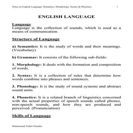 English langauge booklet (advanced)
