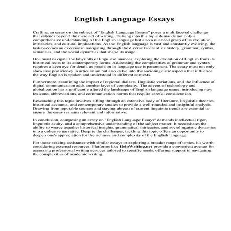 English Language Essays. University of Central Missouri