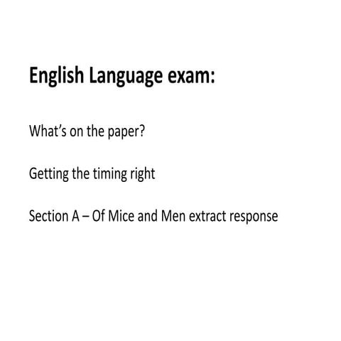 English language exam revision