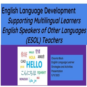 English Language Learner Strategies and Activities Presentation-Chaunta Black...