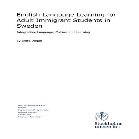English language learning for adult immigrant students in sweden
