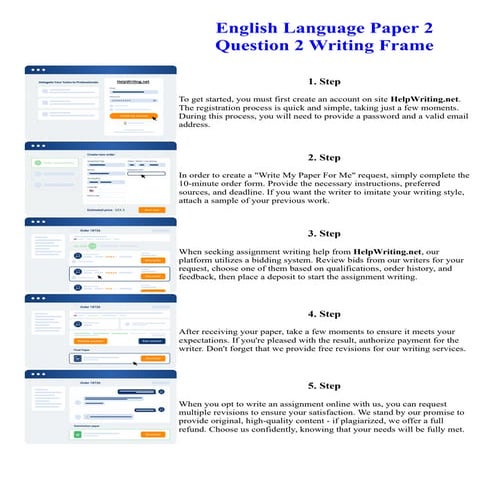 English Language Paper 2 Question 2 Writing Frame
