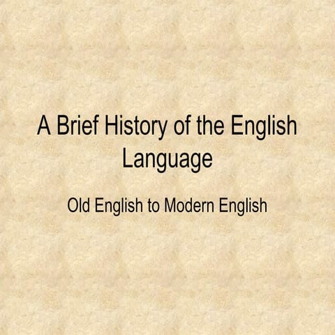 English language presentation