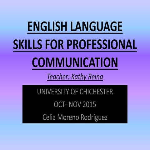 English language skills for professional communication