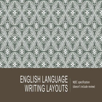 English language Writing Layouts