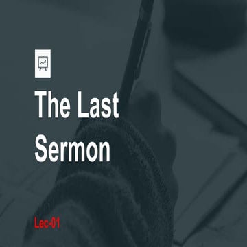 Reading Comprehension Basics and The Last Sermon Sindh Board Lec 01